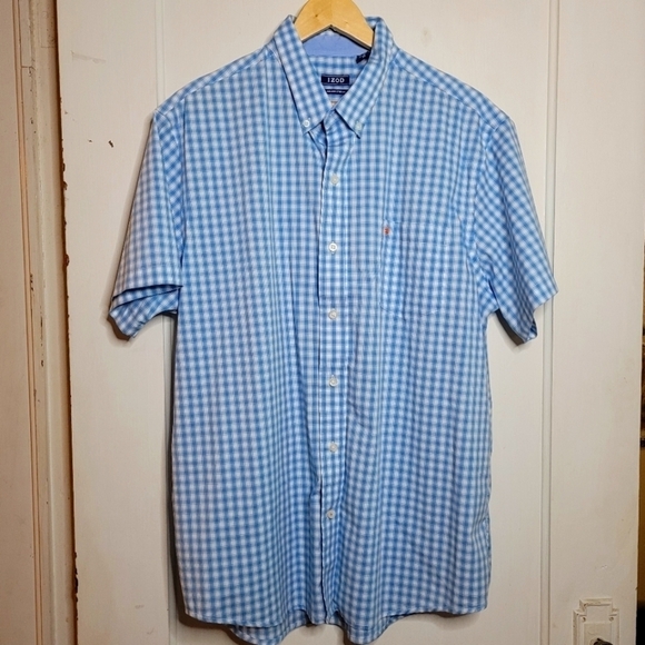 Izod Small Box  Plaid Short Sleeve Shirt XL - Picture 3 of 6